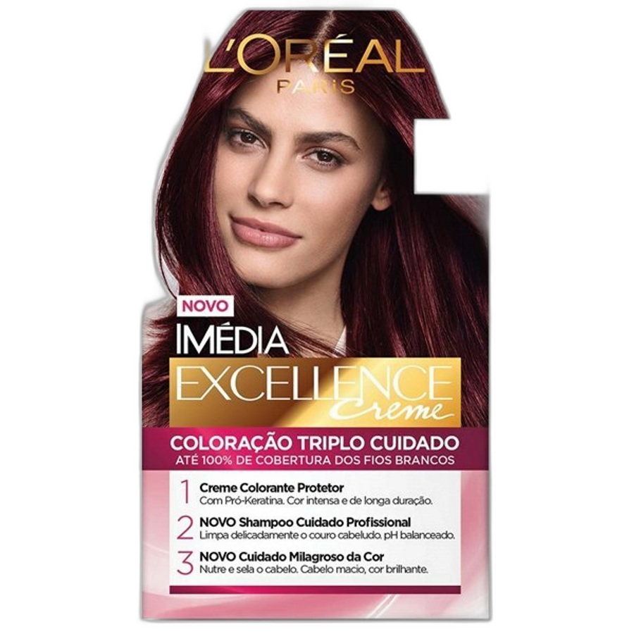 Tinta de Cabelo L’oréal Paris Imédia Excellence 4466 Vermelho Profundo