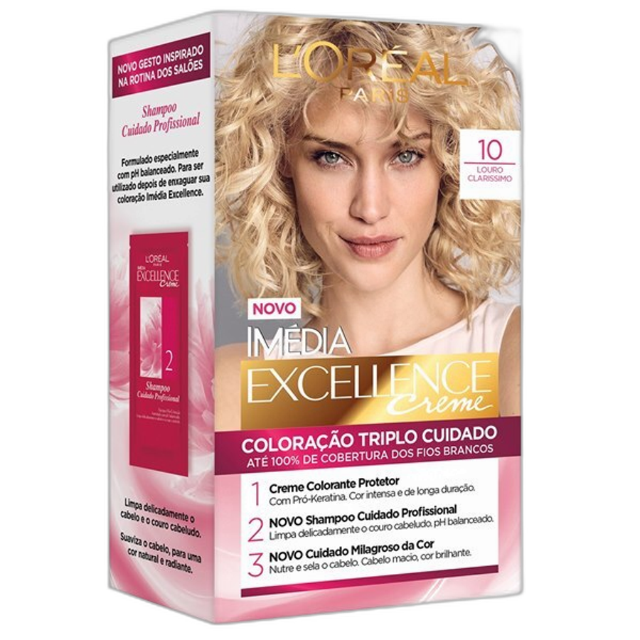Tinta de Cabelo L’oréal Paris Imédia Excellence 10.0 Louro Clarissímo