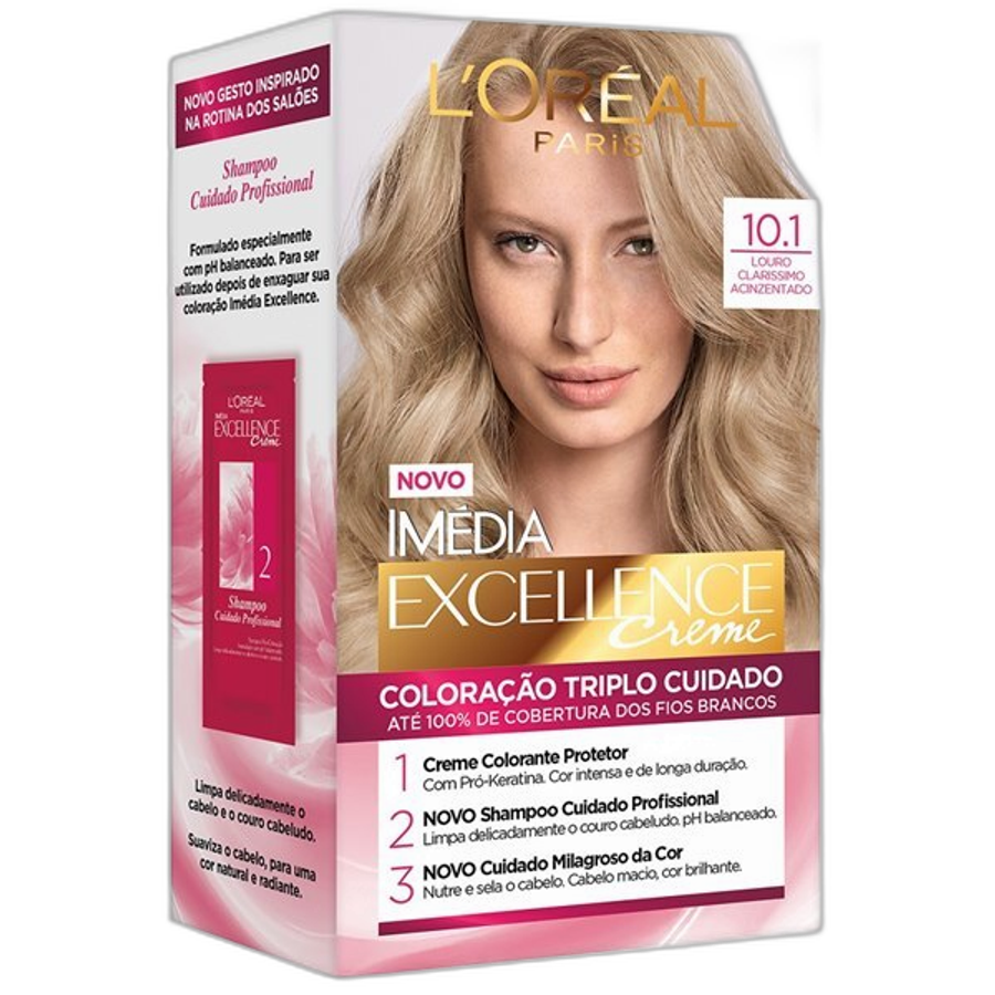 Tinta de Cabelo L’oréal Paris Imédia Excellence 10.1 Louro Claríssimo Acinzentado