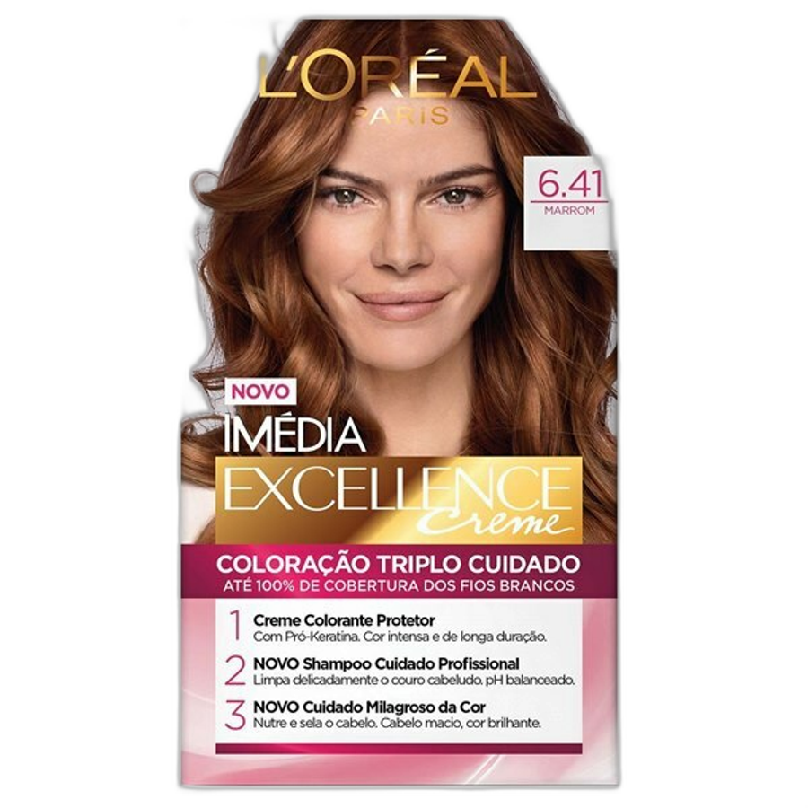 Tinta de Cabelo L’oréal Paris Imédia Excellence 6.41 Marrom