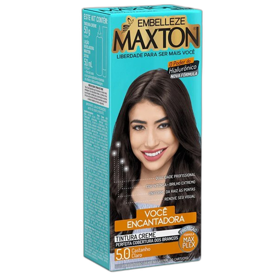 Tinta de Cabelo Embelleze Maxton Creme 5.0 Castanho Claro