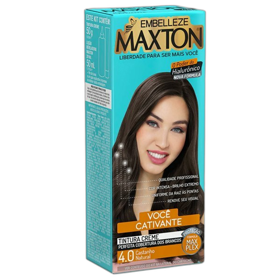 Tinta de Cabelo Embelleze Maxton Creme 4.0 Castanho Natural