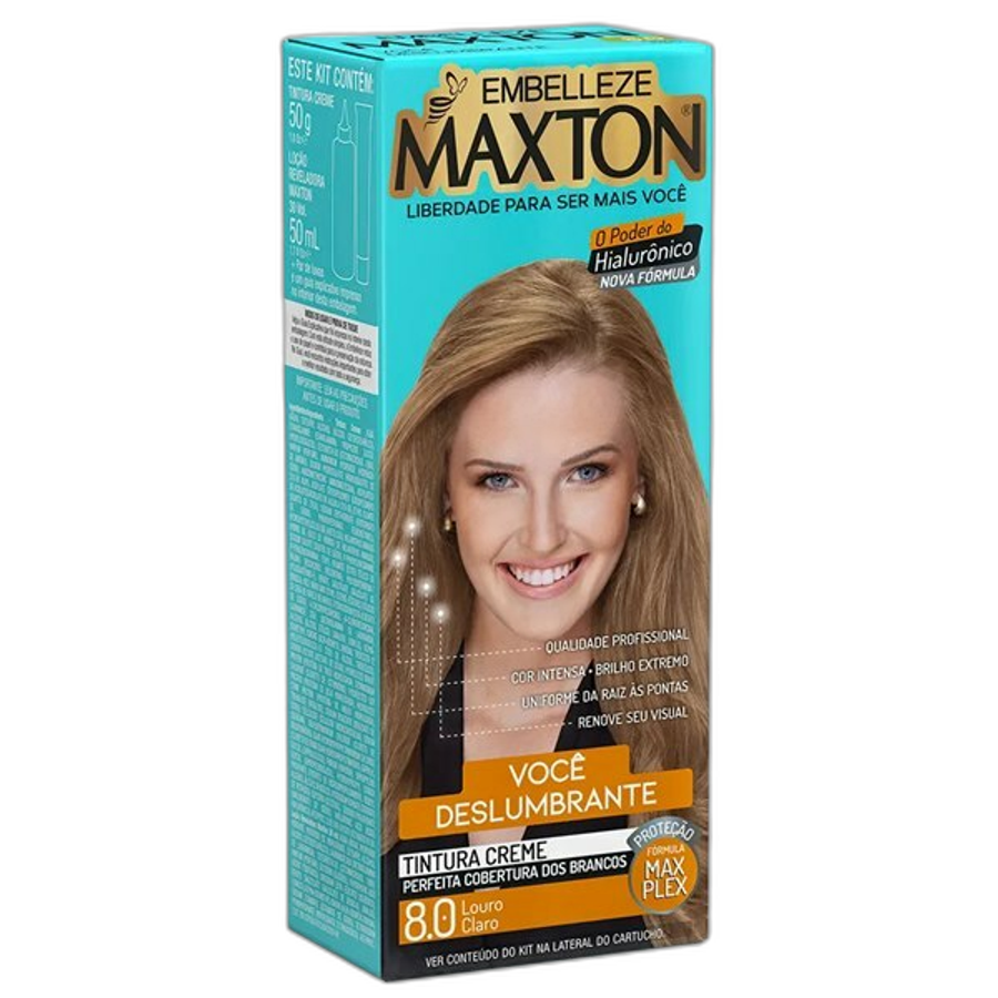Tinta de Cabelo Embelleze Maxton Creme 8.0 Louro Claro