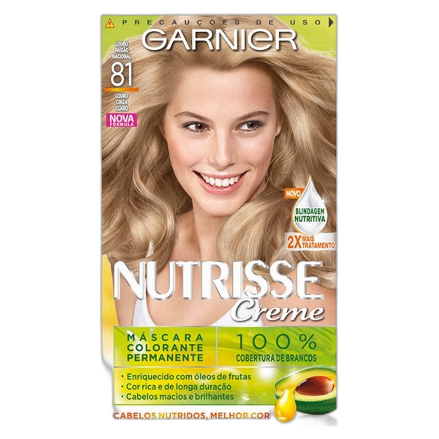 Tinta de Cabelo Garnier Nutrisse Creme 81 Louro Paixão Nacional