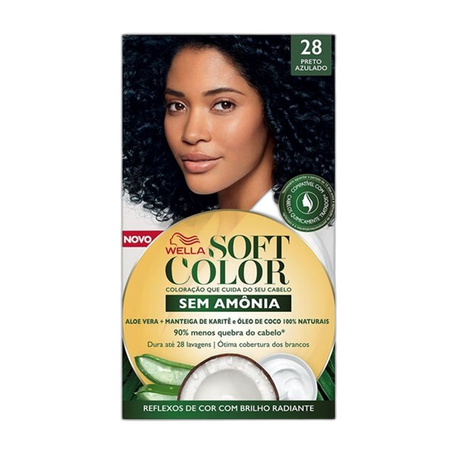 Tintura Wella Soft Color Natural 28 - Preto Azulado