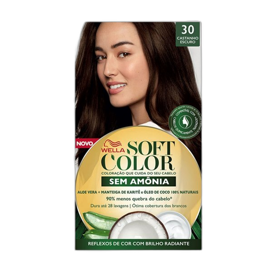 Tintura Wella Soft Color Natural 30 - Castanho Escuro