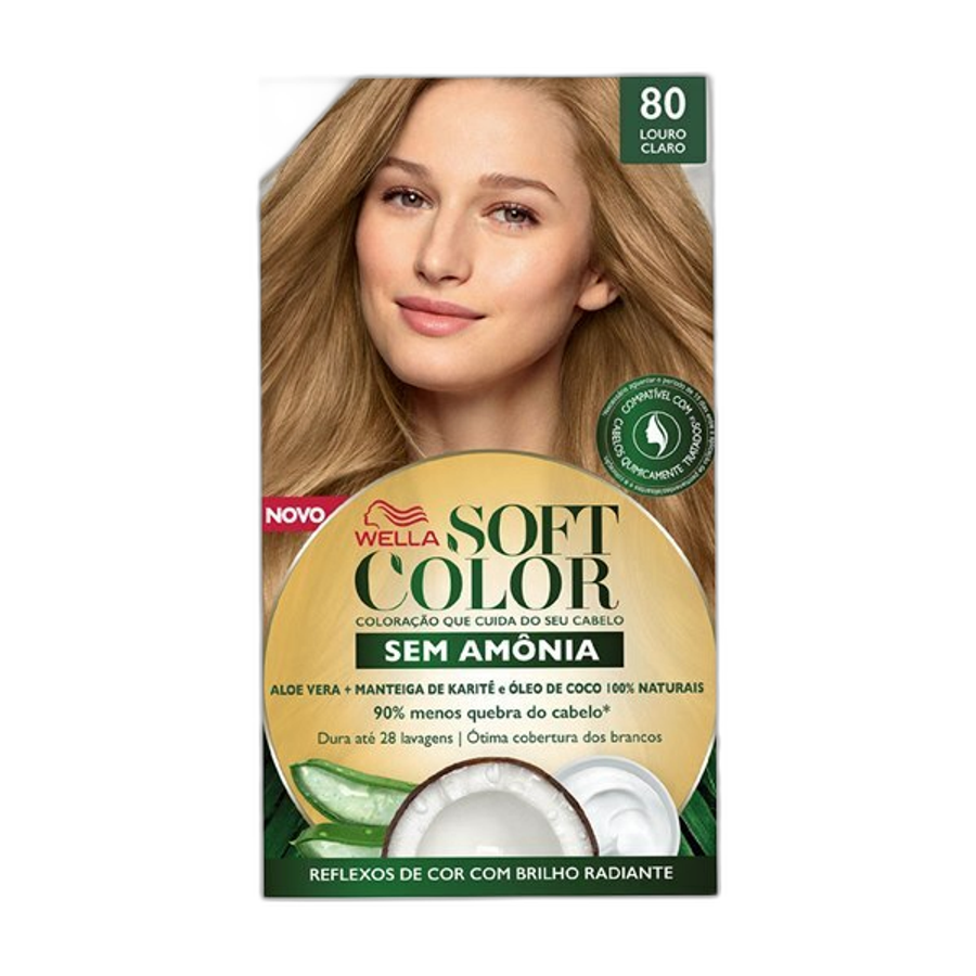 Tinta de Cabelo Wella Soft Color 80 Louro Claro
