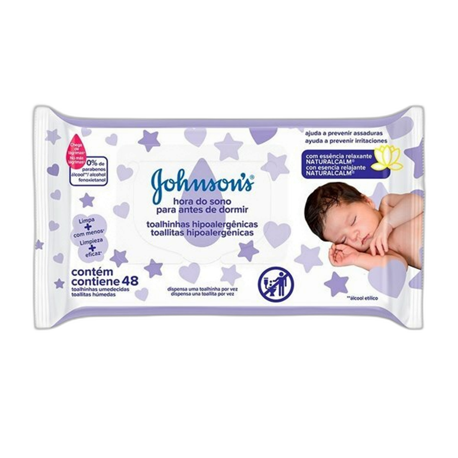 Lenço Umedecido Johnson's Baby Hora do Sono 48 Unidades