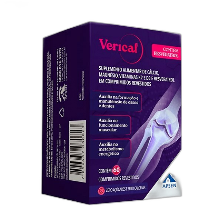 Suplemento Alimentar Verical Apsen 60 Comprimidos Revestidos