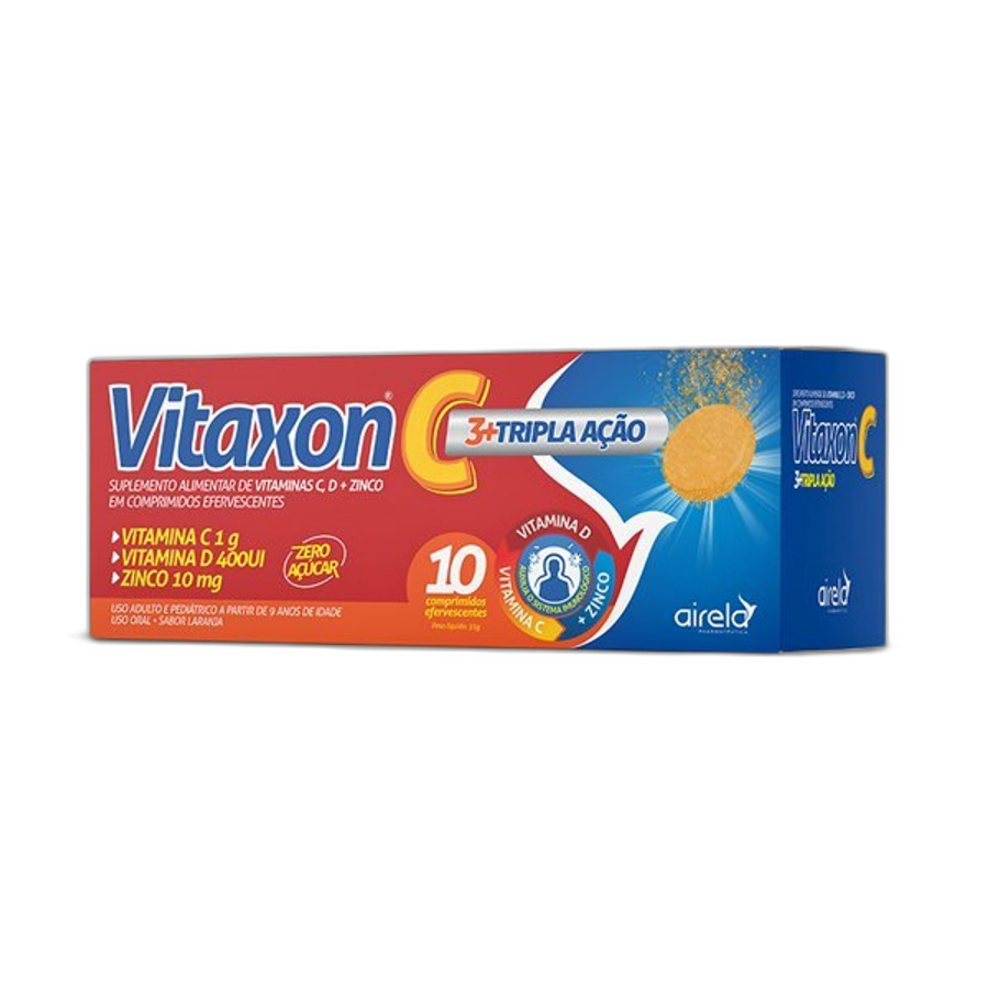 Vitamina C Vitaxon 3+ Tripla Ação 10 Comprimidos