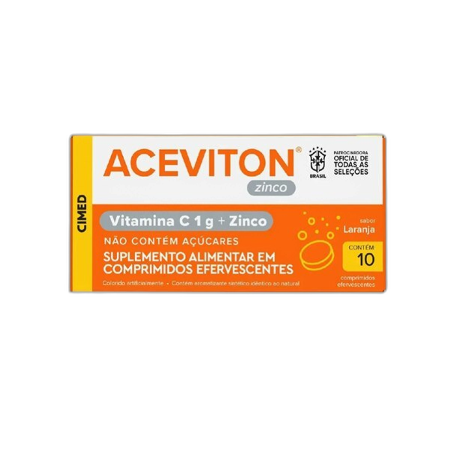 Suplemento Alimentar Aceviton Vitamina C Zinco 10 Comprimidos Efervescentes