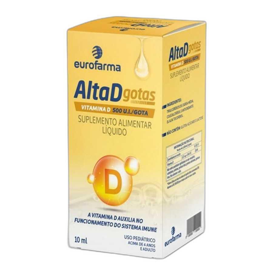 Suplemento Alimentar Eurofarma Alta D 500 Ui Gotas 10ml