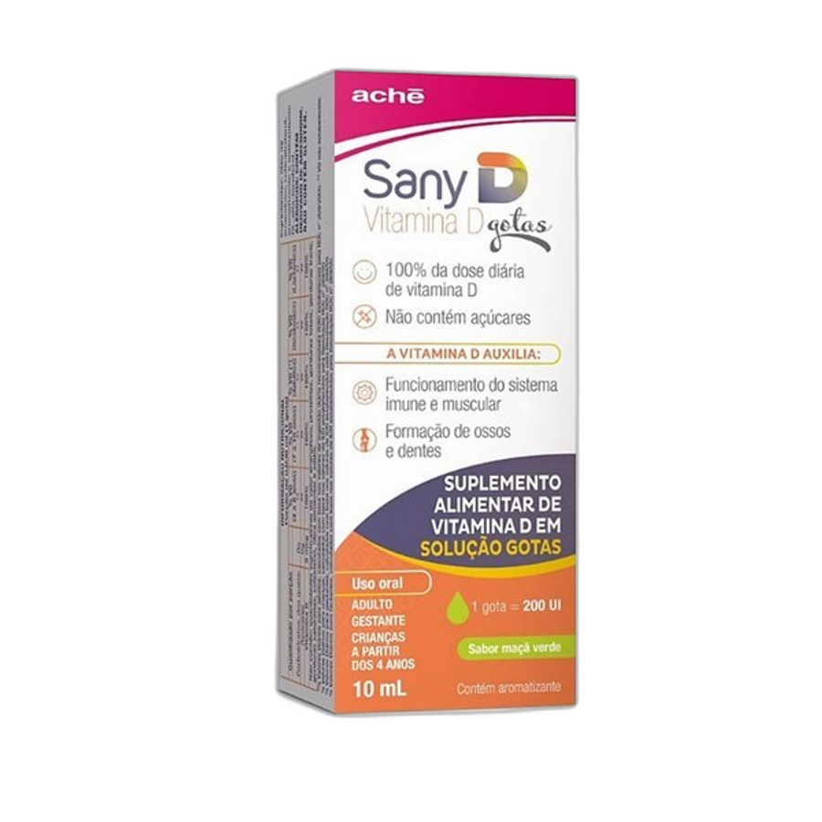 Suplemento Alimentar Aché Sany D 200ui Maçã Verde 10ml Gotas