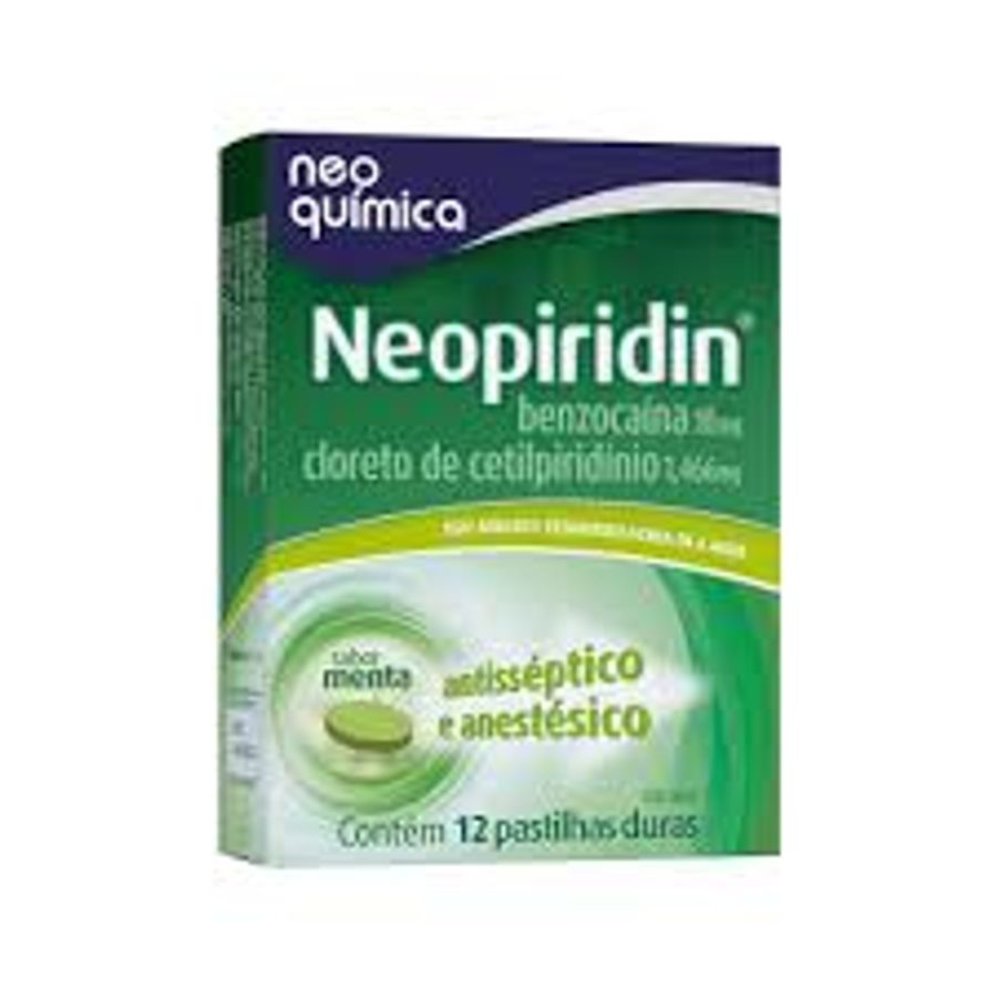 Antisséptico e Anestésico para Garganta Neopiridin 12 Pastilhas