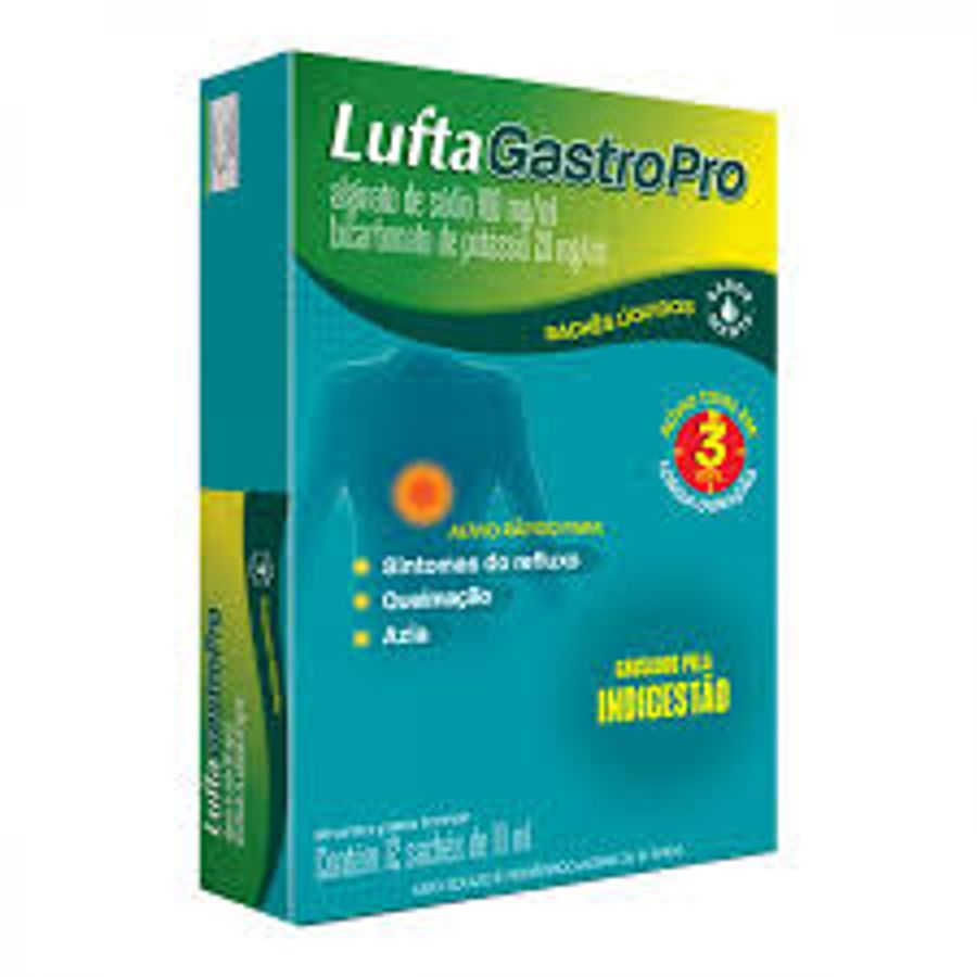 Antiácido Luftagastro Sabor Menta 12 Sachês de 10ml Líquido