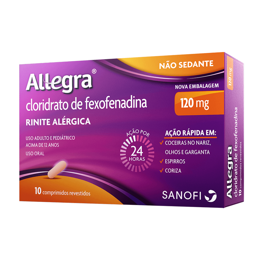Antialérgico Allegra 120mg 10 Comprimidos Revestidos