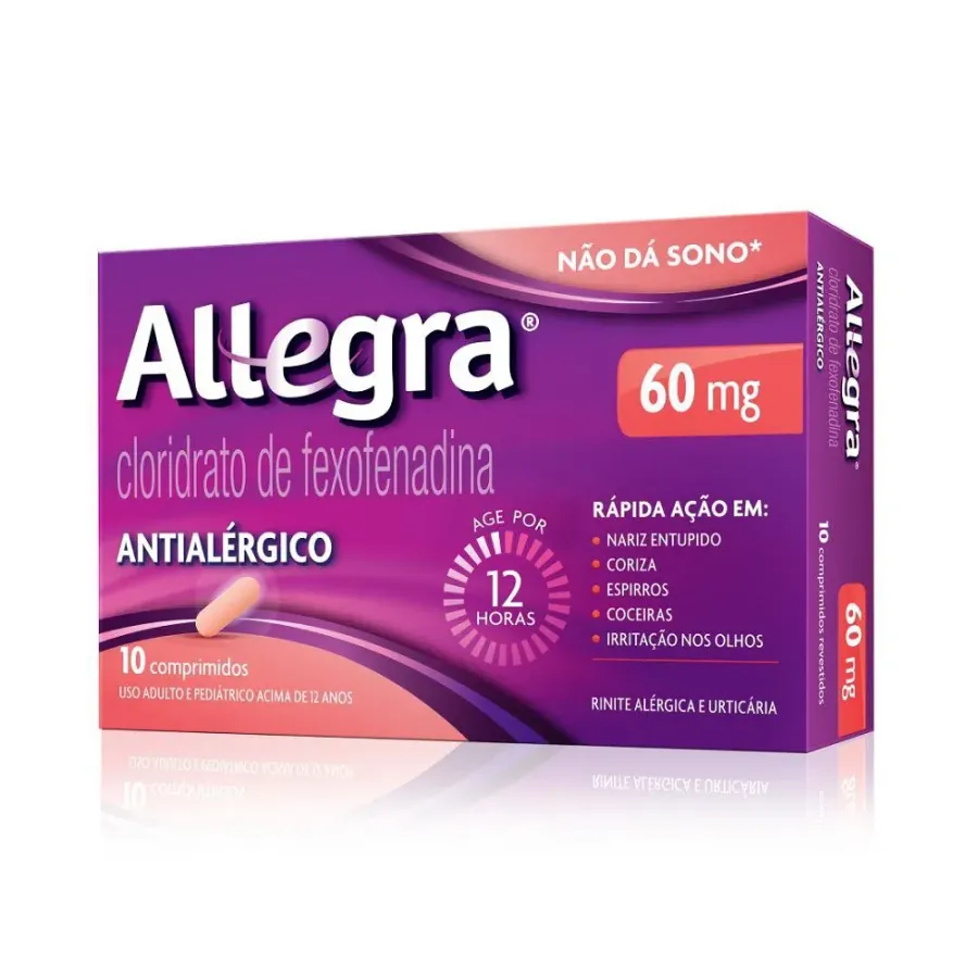 Antialérgico Allegra 60mg 10 Comprimidos Revestidos