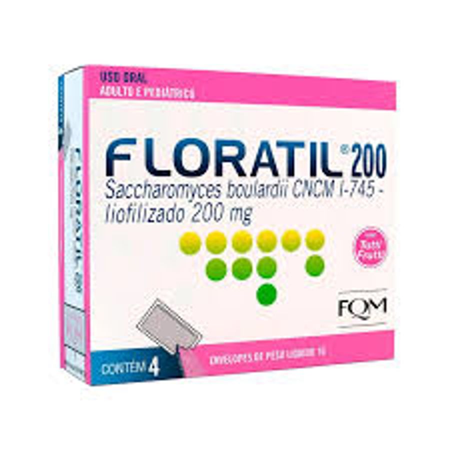 Probiótico Floratil 200mg Fqm 4 Envelópes