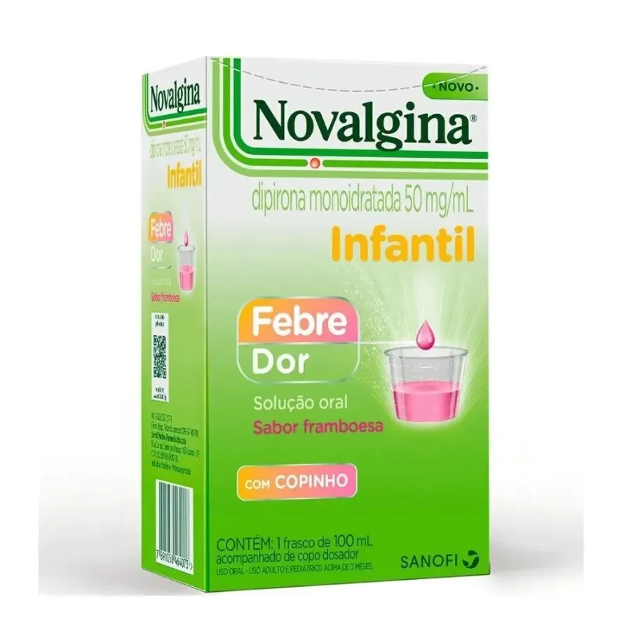 Analgésico e Antitérmico Novalgina Infantil 50mg/ml Dipirona 100ml Solução Oral + Copinho