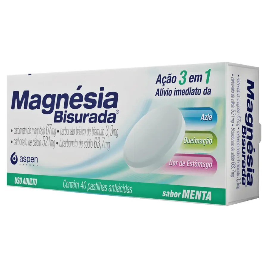 MAGNESIA BISURADA SABOR MENTA 40UN