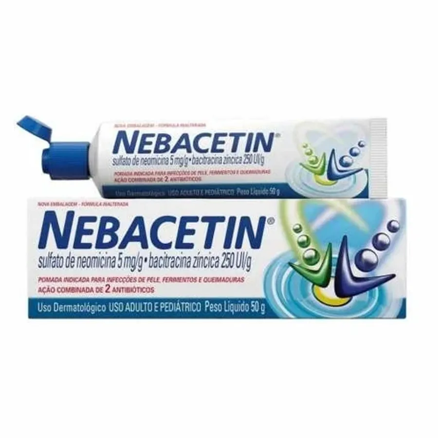Antibiótico Nebacetin 50g Pomada Dermatológica