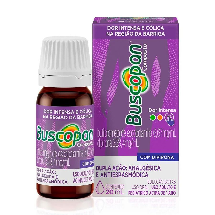Analgésico Buscopan Composto Butilbrometo de Escopolamina 6,67mg/ml + Dipirona 333,4mg/ml Gotas 20ml