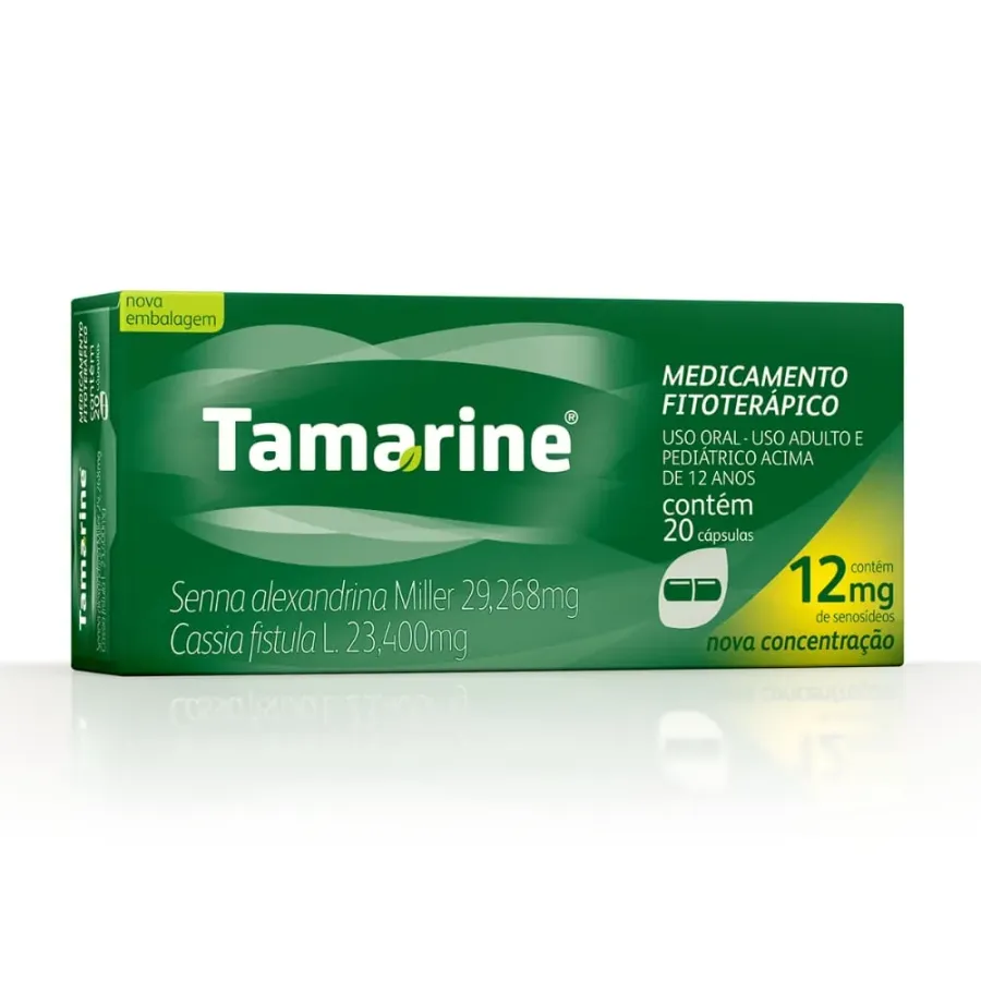 Laxante Fitoterápico Tamarine 12mg Hypera 20 Cápsulas