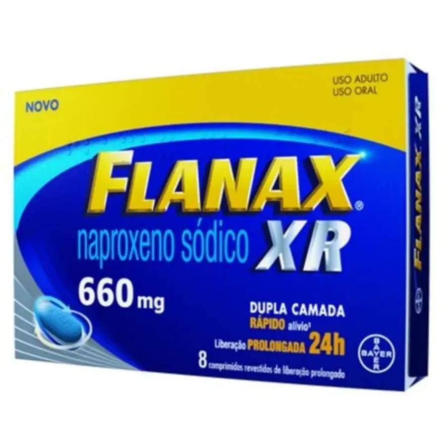 Analgésico Flanax Xr 660mg Bayer Dores Insistentes 8 Comprimidos