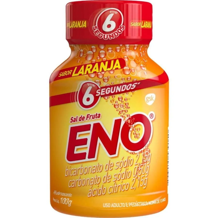 Antiácido Sal de Fruta Eno Laranja 100g