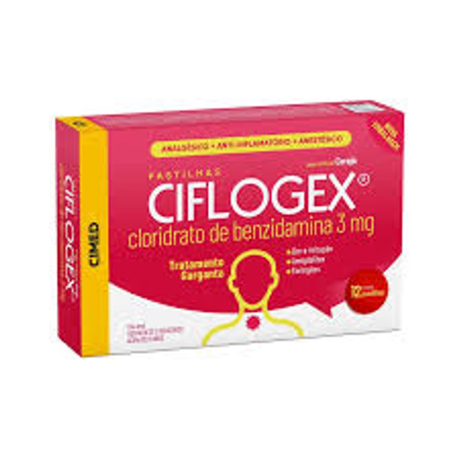 Pastilha para Garganta Ciflogex 3mg Cereja 12 Unidades