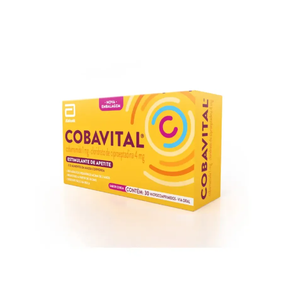 Estimulante de Apetite Cobavital 1mg Cereja 30 Microcomprimidos