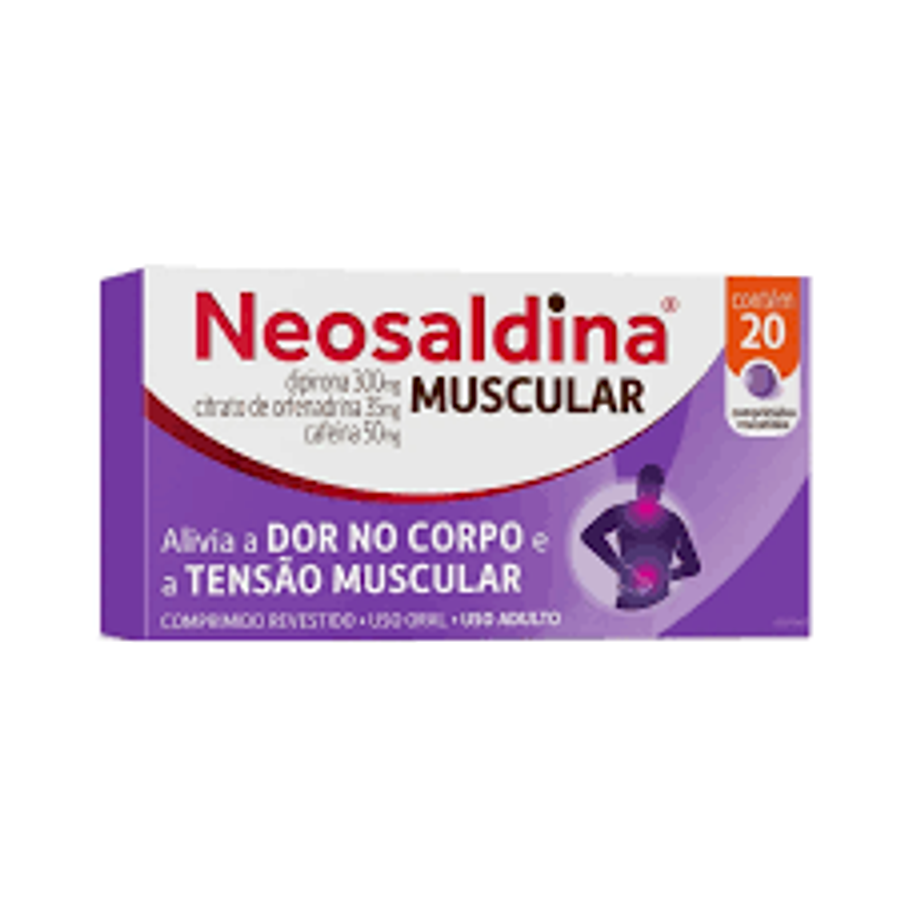 Analgésico e Relaxante Muscular Neosaldina Muscular 300mg 20 Comprimidos Revestidos