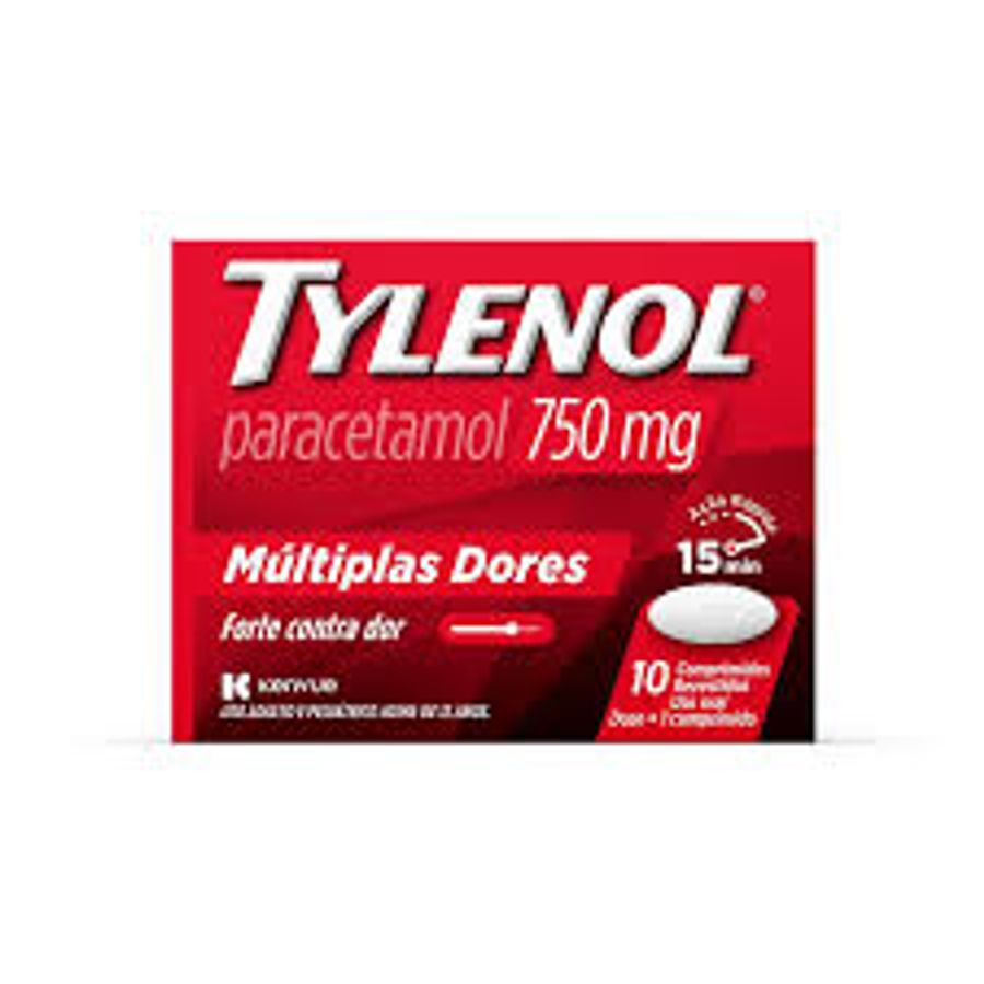 Analgésico Tylenol Cartucho 750mg 20 Comprimidos