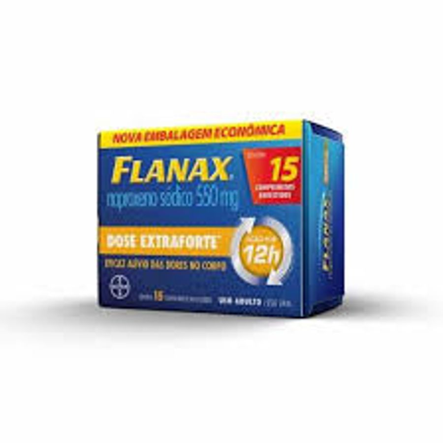 Analgésico Flanax 550mg Bayer Dores Intensas 15 Comprimidos