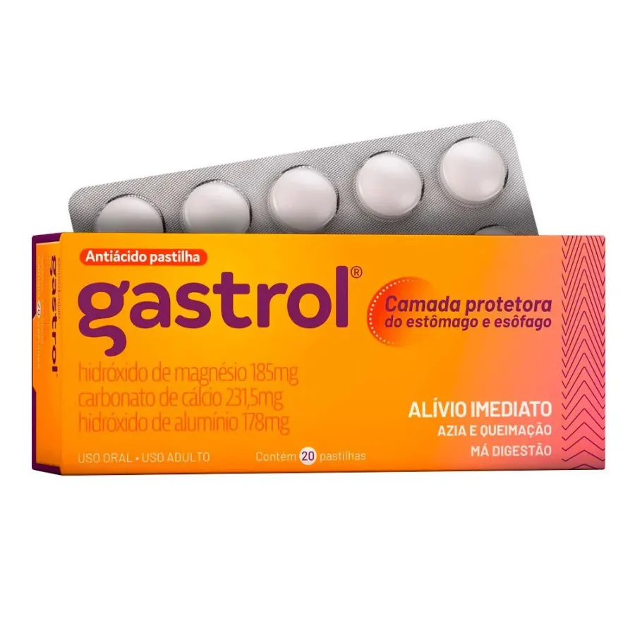 GASTROL PASTILHA MASTIGAVEL 20UN