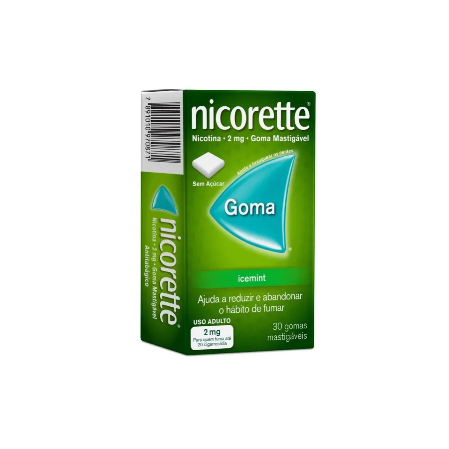 Goma Mastigável Nicorette Icemint 4mg 30 Unidades
