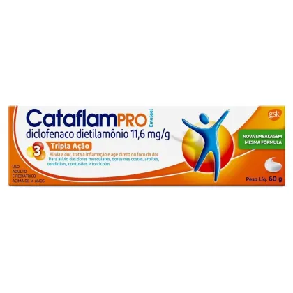 Cataflam Pro Anti-Inflamatório e Dor Muscular Diclofenaco Dietilamônio 11,6mg/G Gel 60g