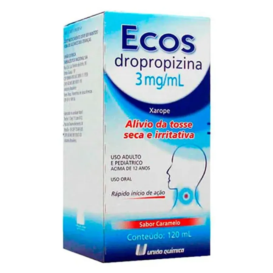 Ecos 3mg/ml União Química Xarope Sabor Caramelo 120ml + Copo Dosador
