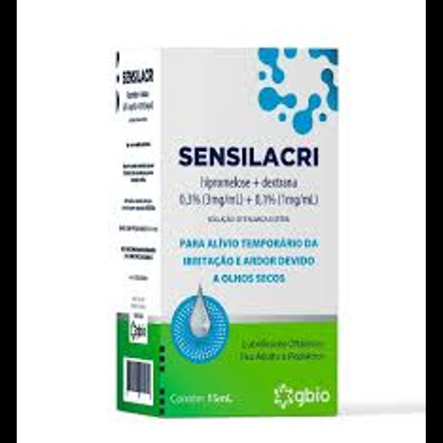 Sensilacri 3mg/ml + 1mg/ml Gbio Solução Oftálmica Estéril 15ml