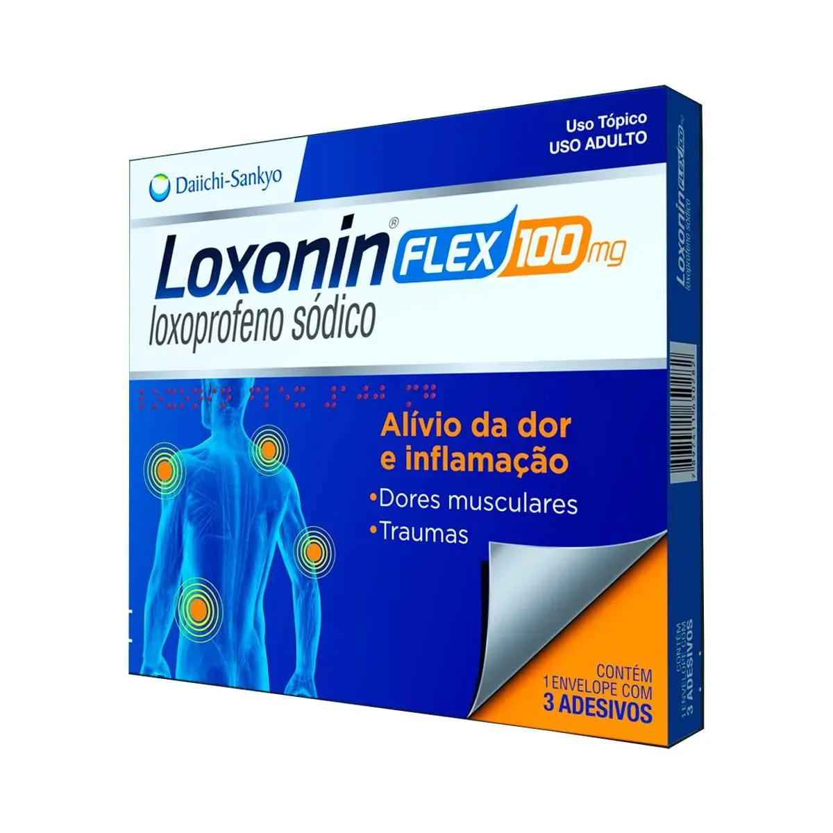 Analgésico e Anti-Inflamatório Loxonin Flex 100mg 7 Adesivos Transdérmicos