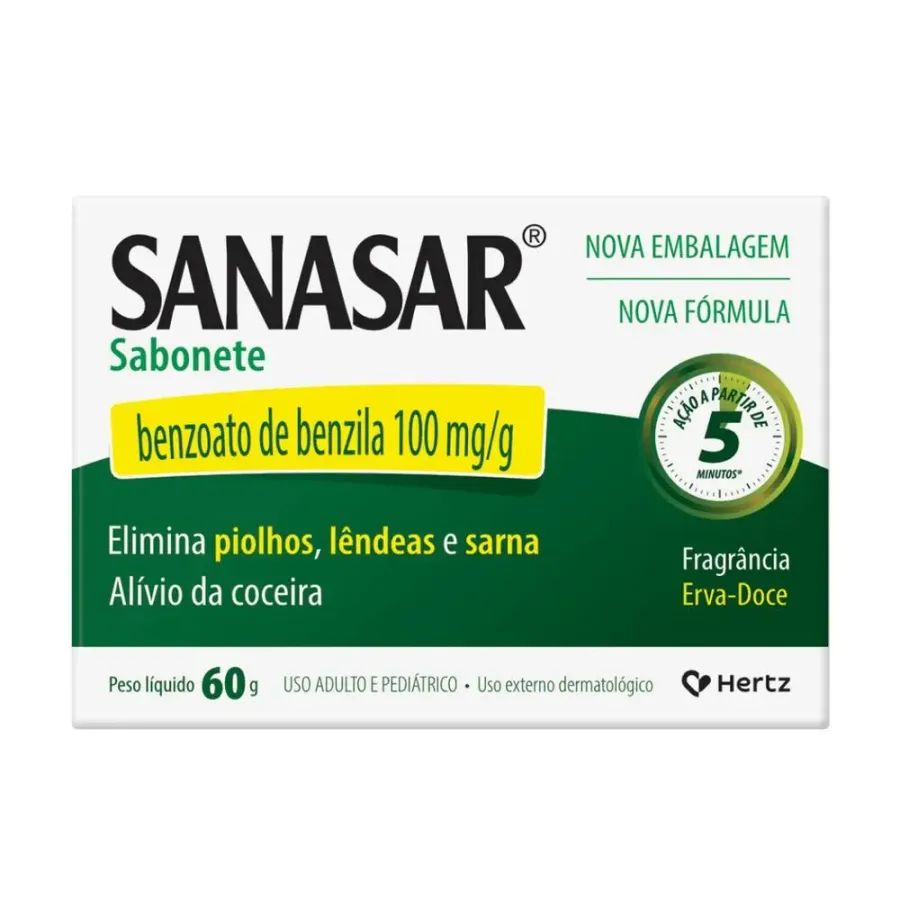 Sabonete Antiparasitário Sanasar 100mg/G Erva Doce 60g