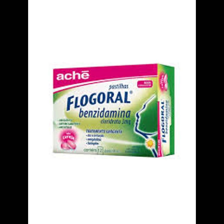 Pastilhas Flogoral Sabor Cereja Aché 12 Pastilhas 12 Unidades