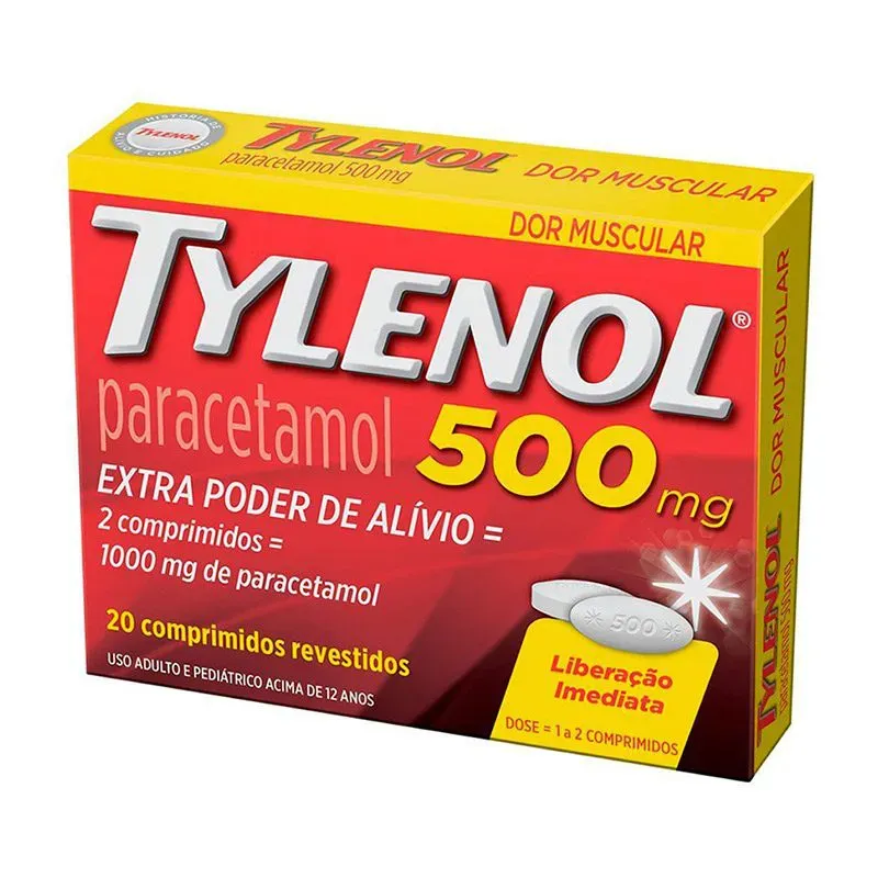 Analgésico e Antitérmico Tylenol 500mg 20 Comprimidos