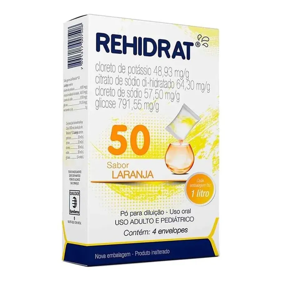 Rehidrat 50 Supera Laranja 4 Envelopes