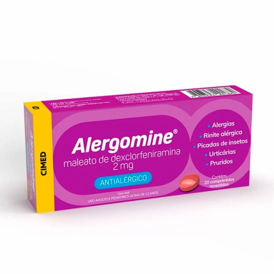 Alergomine 2mg Cimed 20 Comprimidos Revestidos