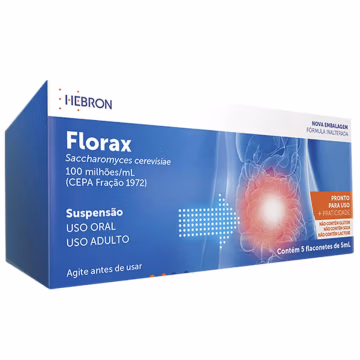 Florax Adulto 100 Milhões/ml Hebron 5 Flaconetes com 5ml Cada