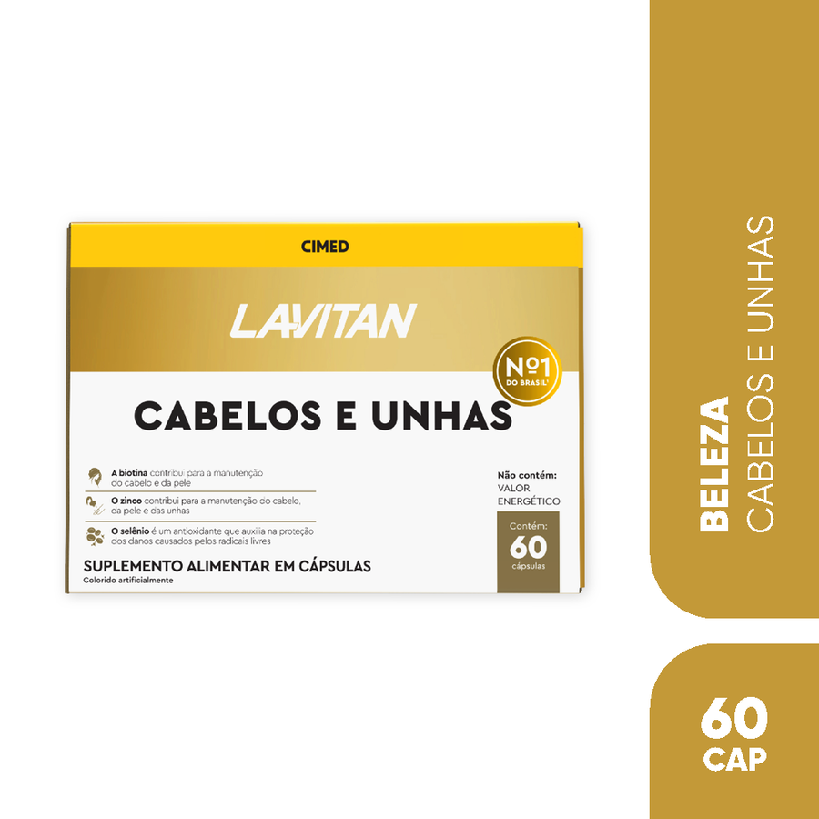 Suplemento Alimentar Lavitan Cabelos e Unhas 60 Cápsulas