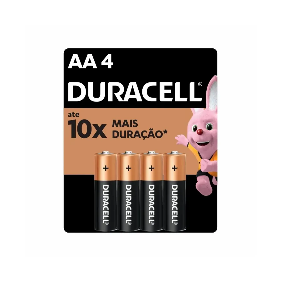 Pilha Alcalina Duracell Pequena AA 4 Unidades