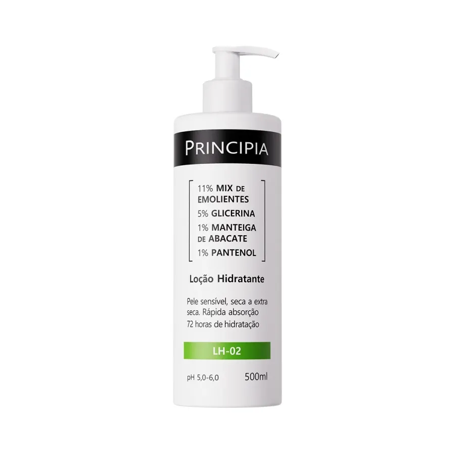 Loção Hidratante Corporal Principia LH-02 500 ml – Emolientes, Abacate e Pantenol