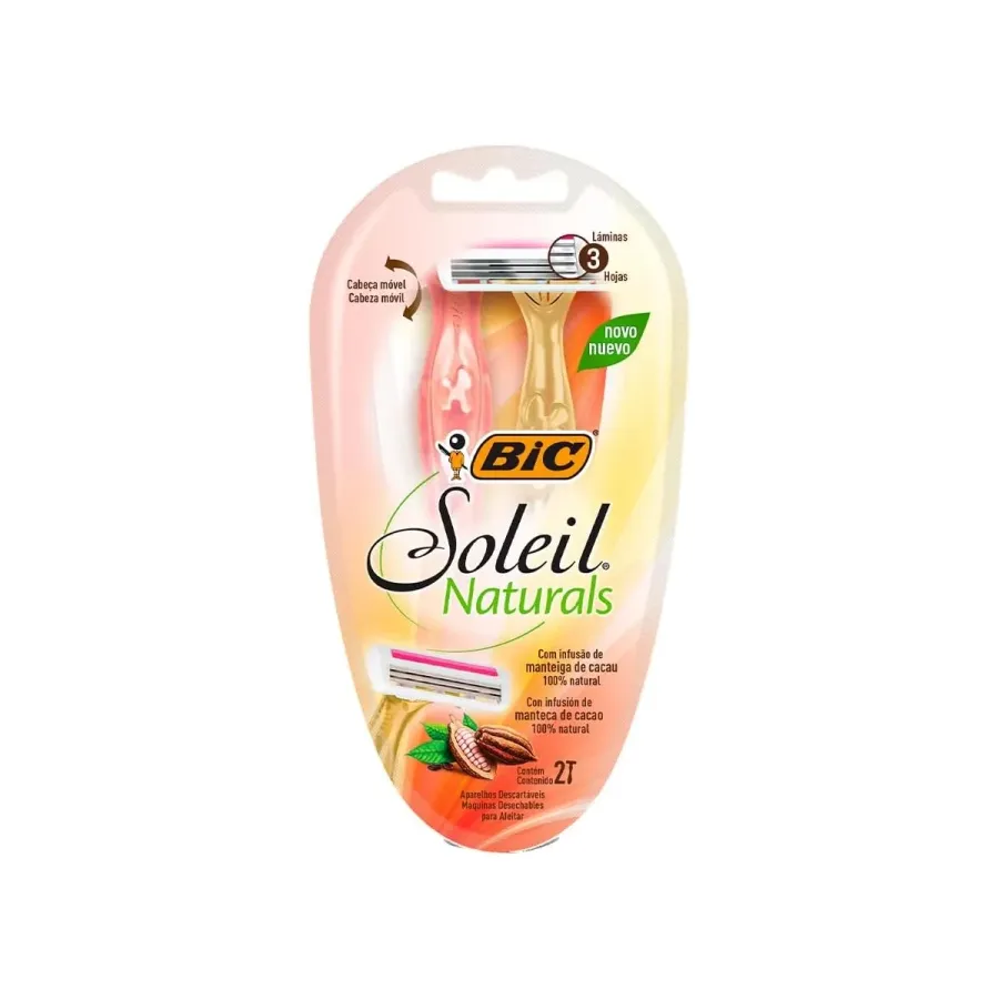 APARELHO BARBEAR BIC SOLEIL NATURALS C/2UND